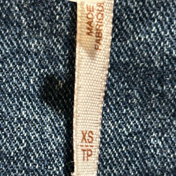 Free People Denim Jacket with Cream Knit Hood - Picture 4 of 4